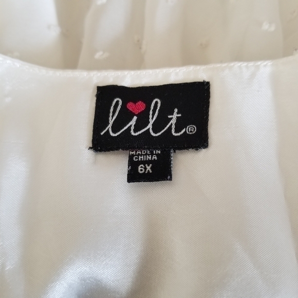 Lilt Girl's White Sleeveless Dotted Swiss Dress 6X - Picture 5 of 7